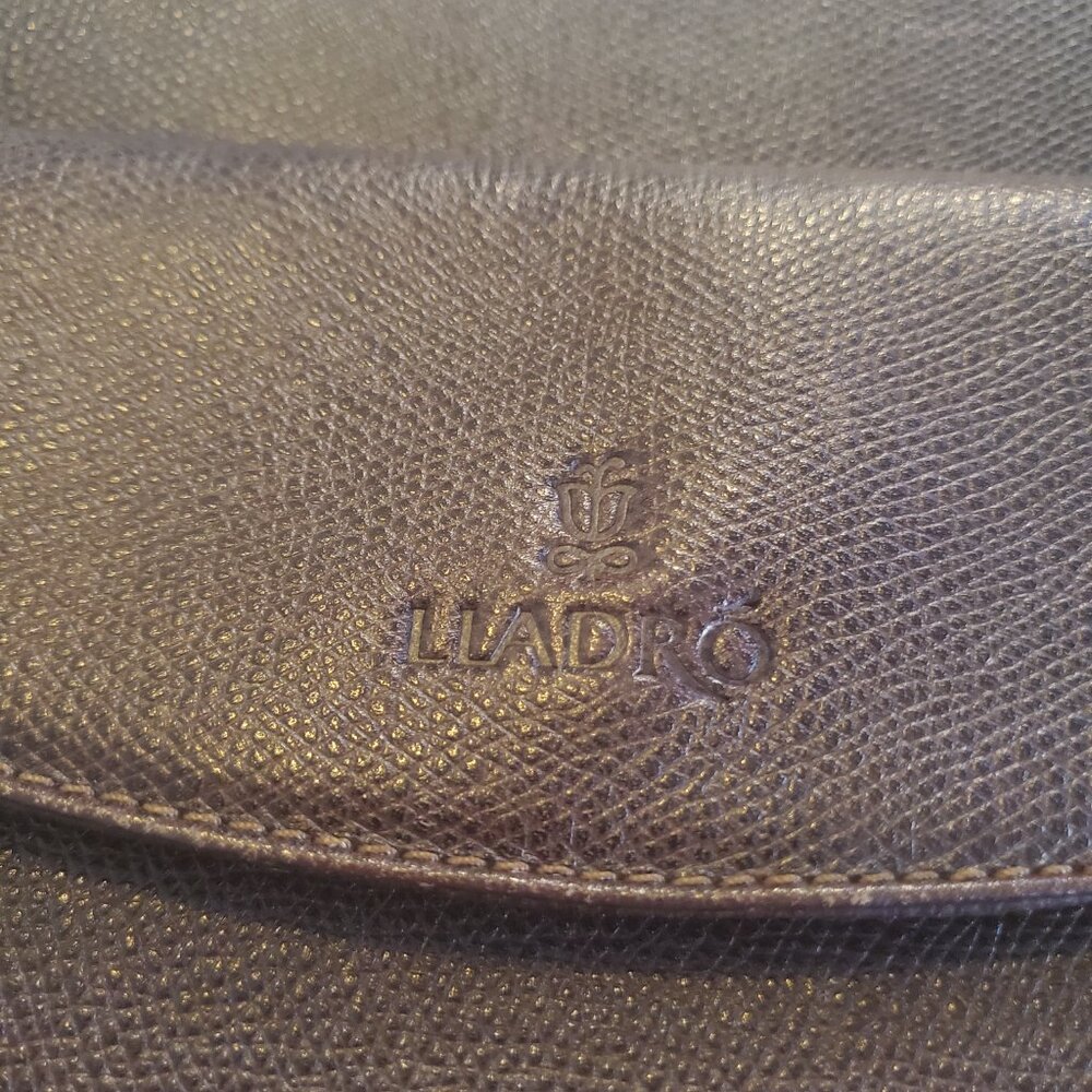 Vintage Lladro Dark Brown Leather Crossbody Adjustable Strap Handbag - Picture 3 of 11